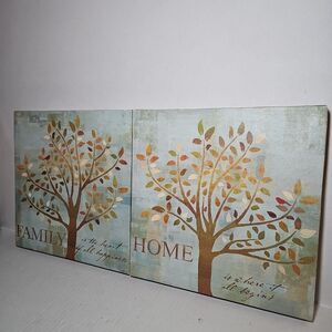 2-Piece Family Tree Canvas Art Home Family 12x12